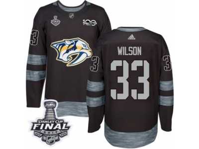 Men's Adidas Nashville Predators #33 Colin Wilson Premier Black 1917-2017 100th Anniversary 2017 Stanley Cup Final NHL Jersey