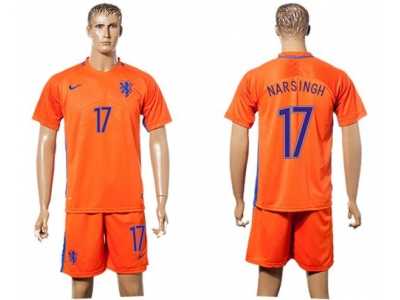 Holland #17 Narsingh Home Soccer Country Jersey