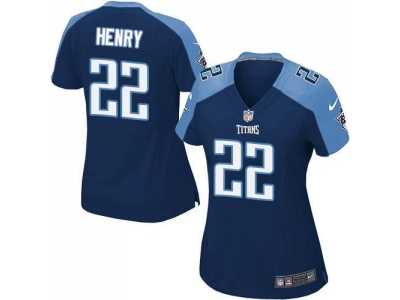 Women's Nike Titans #22 Derrick Henry Navy Blue Alternate Stitched NFL Elite Jersey